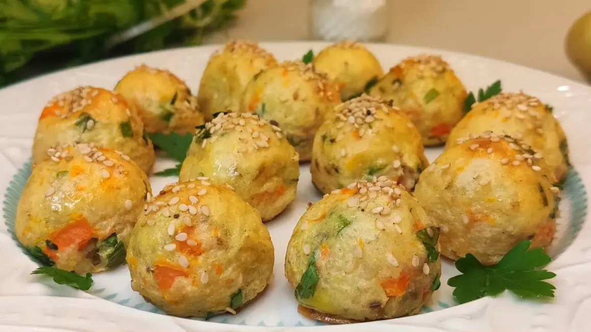 Bolinho de batata e cenoura assado